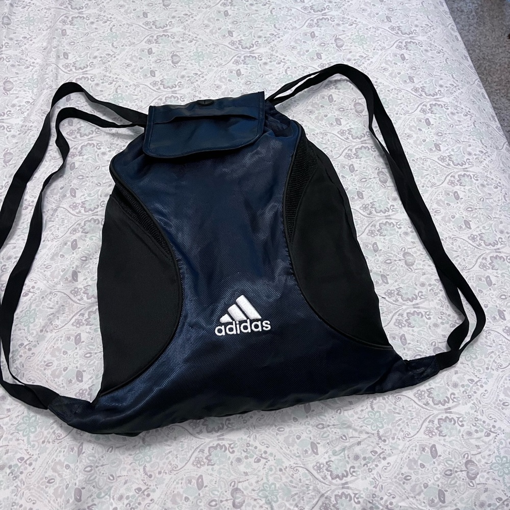 Adidas Black and Blue Backpack with Sporty Design